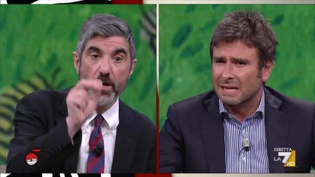 Scontro Di Battista-Riotta: "Mischi capre con cavoli" "Non interrompere" E Floris: "Sembrano le regole in corsa di un matrimonio. Le regole le dico io"