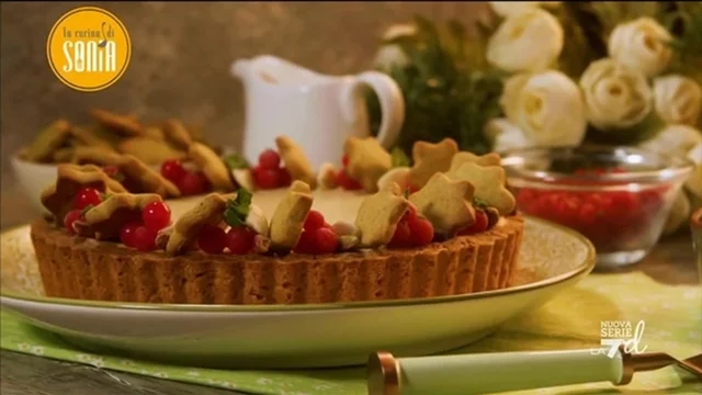 Crostata con ricotta, pistacchi e mandorle