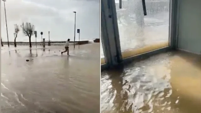 Maltempo a Livorno: il lungomare funestato dalla mareggiata