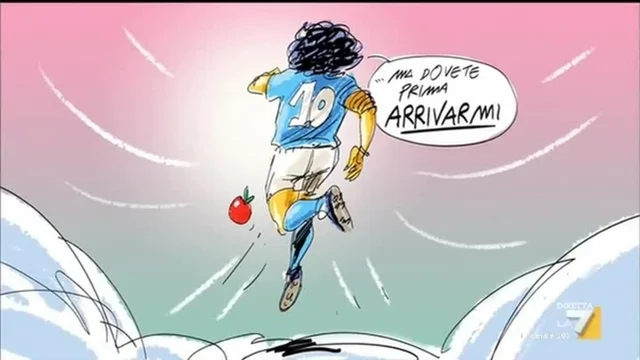 Il cartoon di Makkox per Diego Armando Maradona: "Numero D'10"