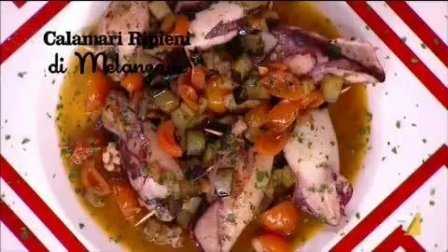 Calamari Farciti con Melanzane e Pomodorini