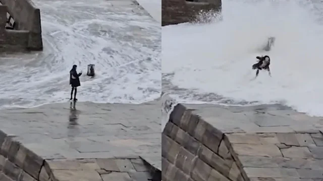Vuole farsi un selfie con le onde sul molo ma finisce malissimo