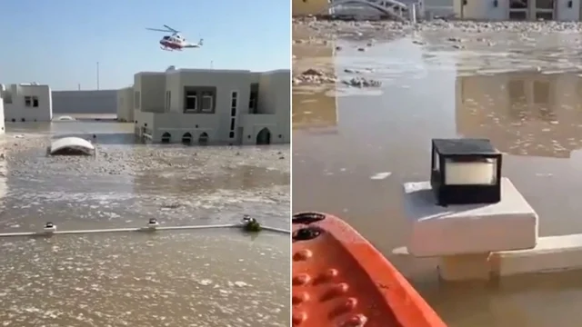 Dubai è allagata: canoe ed elicotteri nelle operazioni di soccorso