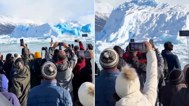 Iceberg si capovolge davanti ai turisti increduli: immagini impressionanti