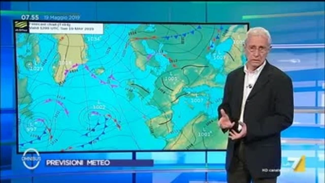 Le previsioni del tempo del 19 maggio