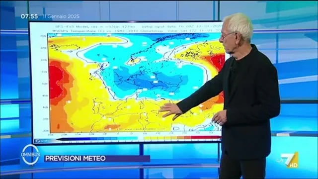 Le previsioni meteo di oggi sabato 11 gennaio 2025 di Paolo Sottocorona