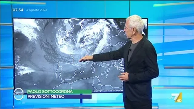 Le previsioni meteo di Paolo Sottocorona del 3/8/2023