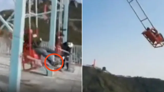 La giostra subisce un guasto, l'uomo si spezza una gamba: le immagini shock