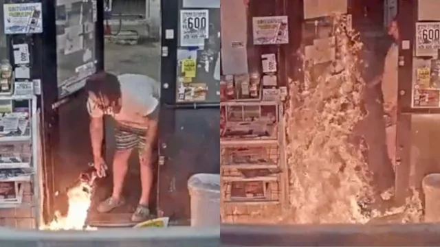 Detroit: un uomo da fuoco ad una stazione di servizio - il video shock