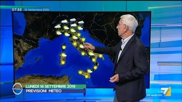 Le previsioni del tempo del 16 settembre