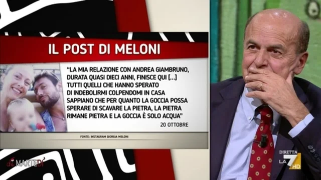 Meloni-Giambruno, il commento di Bersani: "Il governo come una telenovela..."