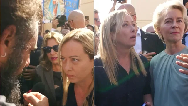 Lampedusa, caos e tensione durante la visita di Meloni e von der Leyen: “Sono 30 anni che siamo violentati”