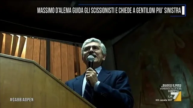 Massimo D'Alema guida gli scissionisti e chiede a Gentiloni più sinistra