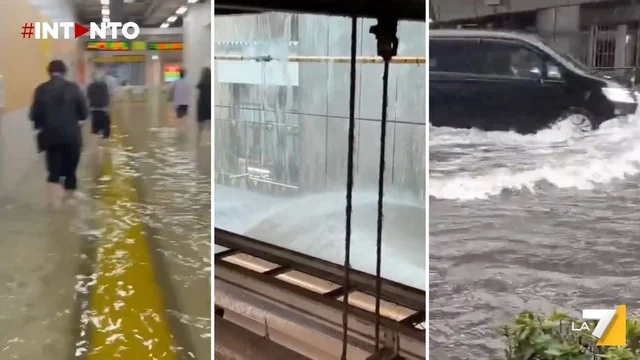Tokyo sott’acqua: allagamenti gravi paralizzano treni e aeroporto