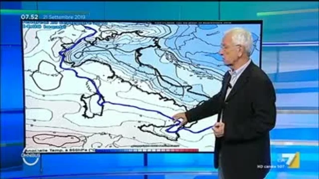 Le previsioni meteo di oggi  21/09/2019 di Paolo Sottocorona