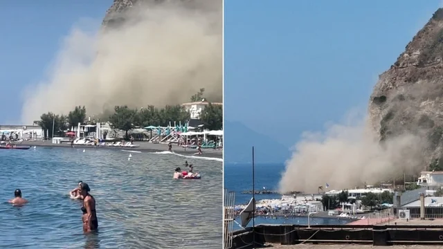 Terremoto Campi Flegrei, frana il costone di Monte di Procida: il video in diretta