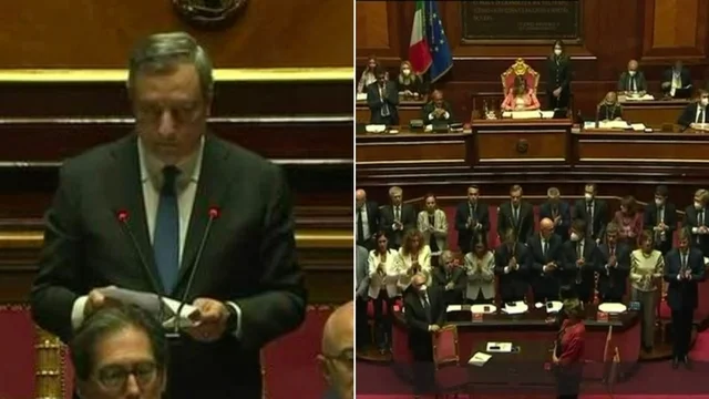 Draghi al Senato: "Dobbiamo onorare la memoria di Falcone e Borsellino" Ma qualcuno del Governo non applaude