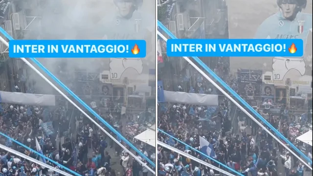 Inter-Lazio, gol di Gosens: la reazione dei napoletani in piazza