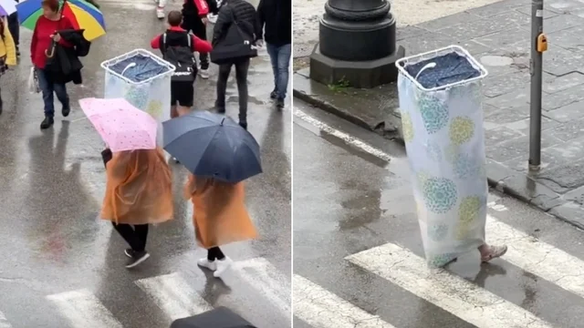 Maltempo in Toscana, a Lucca un curioso particolare attira l'attenzione dei passanti