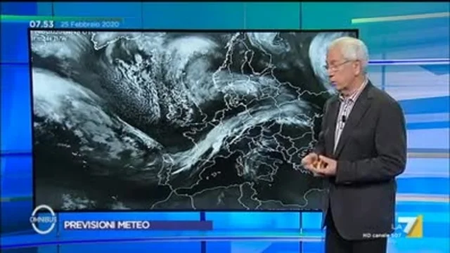 Le previsioni meteo del 25/02/2020
