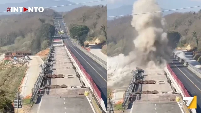 Abbattuto con cariche esplosive il viadotto Malle sulla Orte-Viterbo