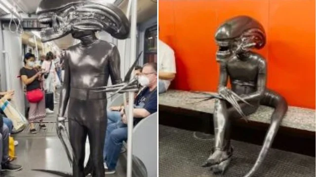 Un alieno in metro a Milano: il video è virale