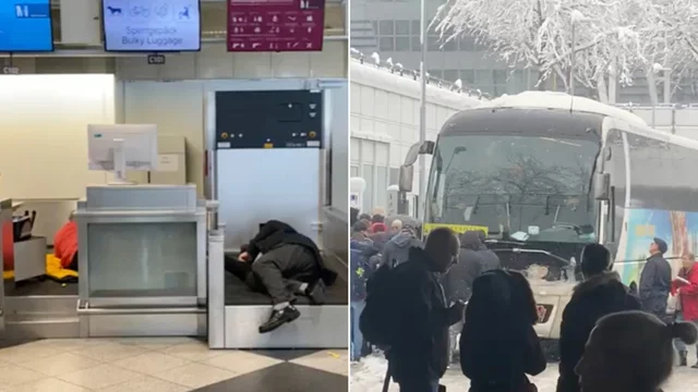 Maltempo, persone bloccate all'interno dell'aeroporto di Monaco per la neve: 160 voli cancellati, treni fermi e caos