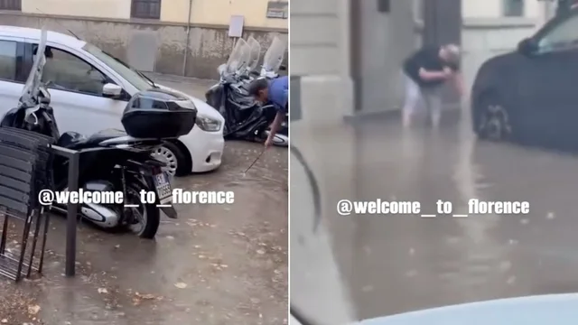 Firenze, dieci minuti di temporale allagano la città: il video dai social
