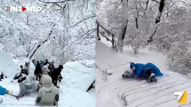 Incidente in montagna, le scale ghiacchiate causano diversi feriti