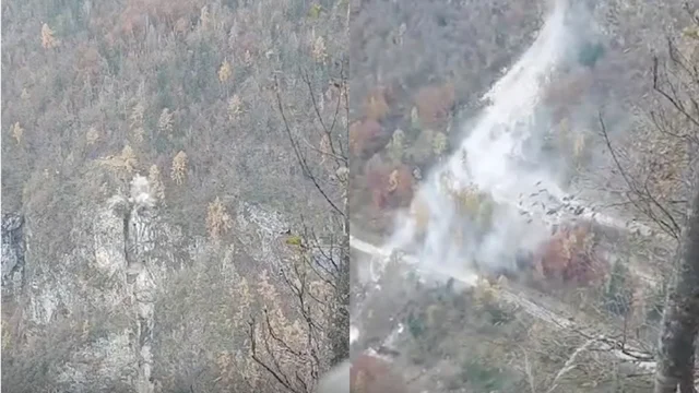 Trentino, frana fa saltare 2mila metri cubi di roccia: il video