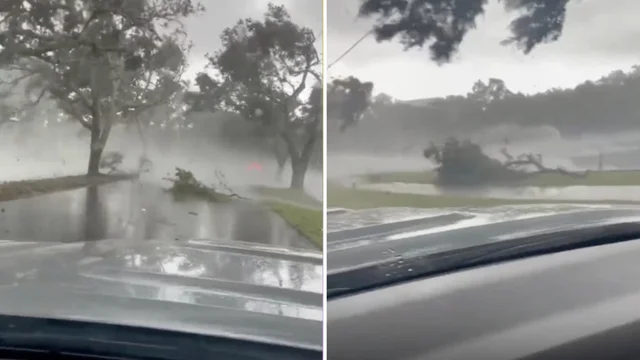 L'auto attraversa il tornado: le incredibili immagini