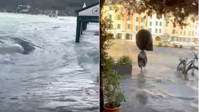 Portofino: la mareggiata danneggia ristoranti e negozi sulla piazzetta dei vip