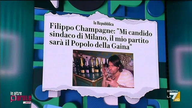 Filippo Champagne candidato sindaco a Milano, Saverio Raimondo ironizza: “Fa sembrare Meloni una statista”