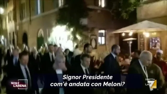 Esclusiva Non è l'Arena, Macron: "Come è andata con Meloni? Molto bene"
