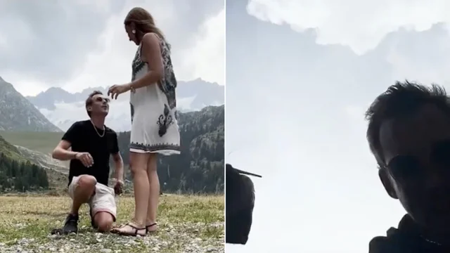 Il video della proposta di matrimonio viene interrotto da una capra