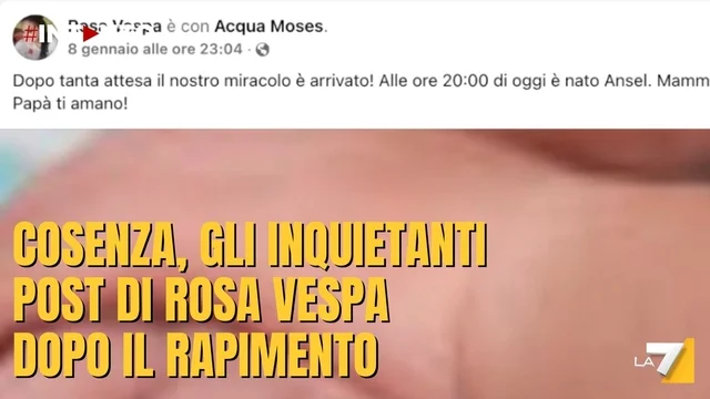 Shock Cosenza, inquietanti i post social di Rosa Vespa dopo il rapimento della neonata
