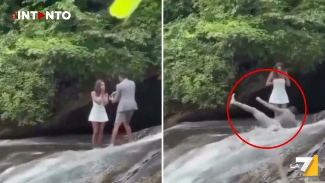 Proposta di matrimonio finisce in tragedia: uomo cade da una cascata
