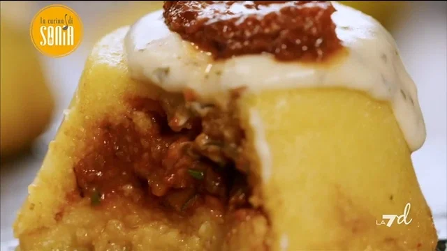 Tortino di Polenta con cuore di ragù di polpo