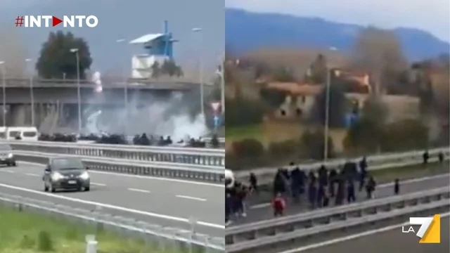 Scontri tra ultras di Lucca e Perugia sull'autostrada: il video