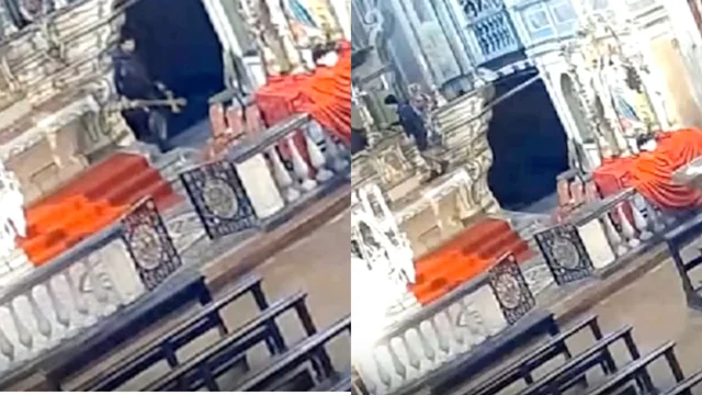 Alessandria, 23enne marocchino danneggia crocifissi in chiesa: il video