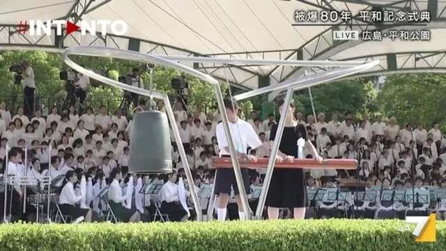 80 anni dalla bomba di Hiroshima, in Giappone la cerimonia della campana della pace