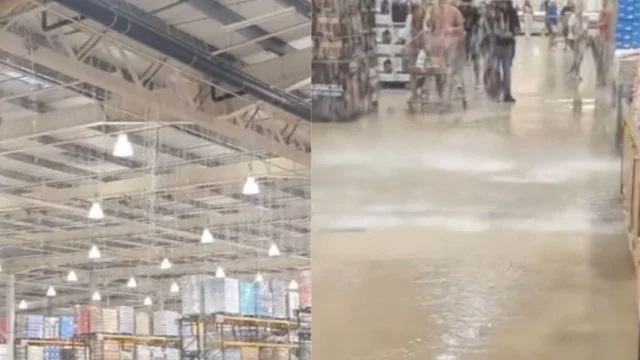 Maltempo, diluvia dentro al supermercato: l'incredibile video è virale