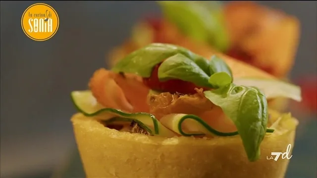 Cestini di polenta con verdure
