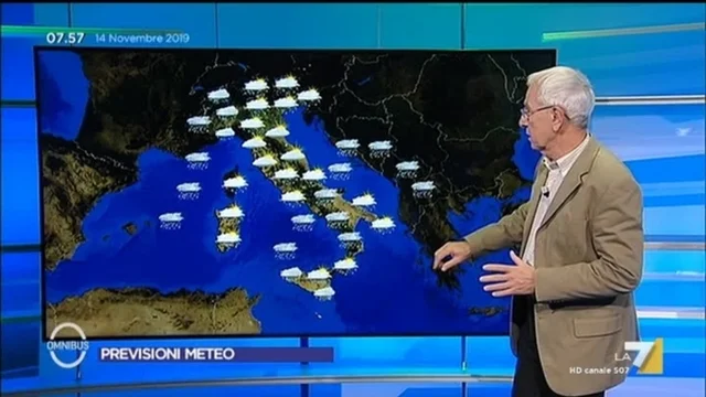 Le previsioni del tempo del 14 novembre