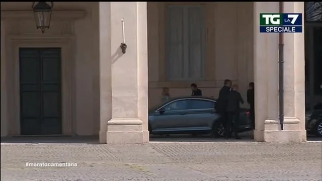 L'arrivo di Salvini e della delegazione della Lega al Quirinale