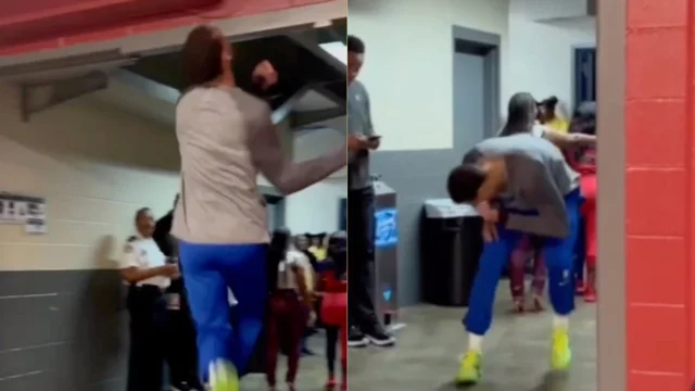 Si scorda di essere alto 2 metri e 10, il salto del giocatore NBA-finisce malissimo