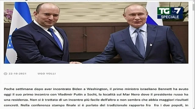 Il Premier israeliano Bennett ha incontrato Putin a Mosca