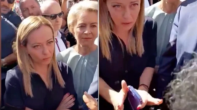 Meloni e von der Leyen a Lampedusa, Meloni ai manifestanti che bloccano il convoglio: "Io ci metto la faccia"