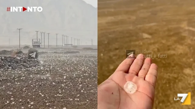 El-Ain ricoperta di ghiaccio: rara grandinata estiva negli Emirati Arabi