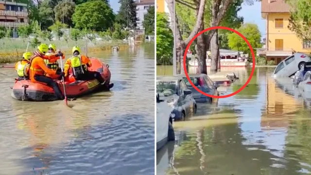 Forlì, battelli e canoe per i salvataggi: le immagini drammatiche